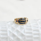 Vintage mid Century Diamond and Sapphire Ring