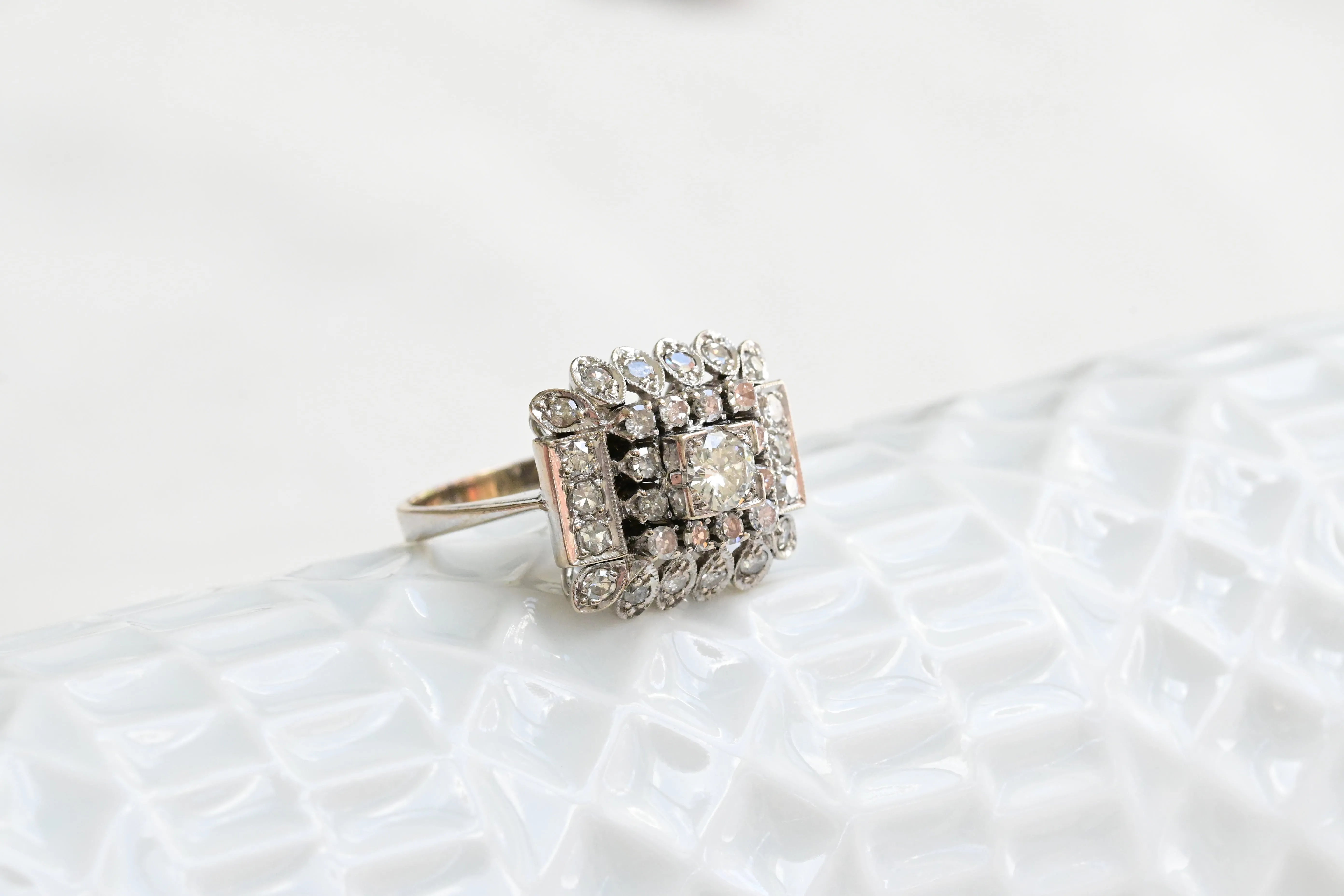 Vintage cocktail diamond ring