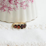 Vintage five garnet ring
