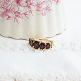 Vintage five garnet ring