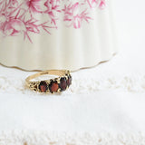 Vintage five garnet ring