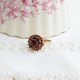 Vintage Garnet Rosette Ring