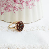 Vintage Garnet Rosette Ring