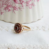 Vintage Garnet Rosette Ring