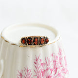 Vintage garnet five stone ring