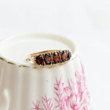 Vintage garnet five stone ring
