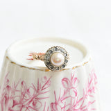 Art nouveau pearl rosette ring