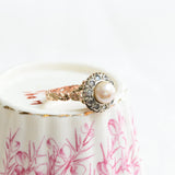 Art nouveau pearl rosette ring