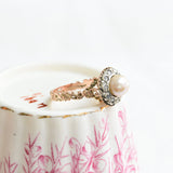Art nouveau pearl rosette ring