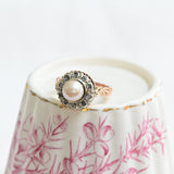 Art nouveau pearl rosette ring
