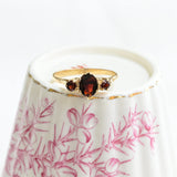 Vintage triplet garnet ring