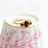 Vintage triplet garnet ring