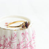 Vintage triplet garnet ring