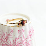Vintage triplet garnet ring