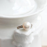 Bague Art déco perles et diamants