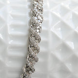 Bracelet tressé vintage avec diamants
