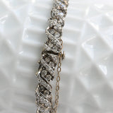 Bracelet tressé vintage avec diamants