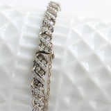 Bracelet tressé vintage avec diamants