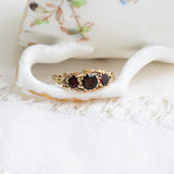 Vintage Triplet Ring with Garnets