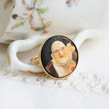 Bague en porcelaine moine asiatique du milieu du XXe siècle