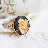 Bague en porcelaine moine asiatique du milieu du XXe siècle