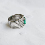 Vintage emerald and diamonds cocktail ring