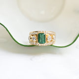 Vintage Emerald and Diamond Ring from the 1960s