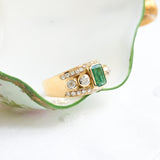 Vintage Emerald and Diamond Ring from the 1960s