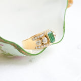Vintage Emerald and Diamond Ring from the 1960s