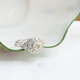 Bague cible ancienne en diamant