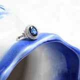 Vintage-Saphirring mit Diamanten