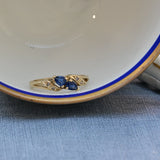 Vintage Ring with Diamonds & Sapphires