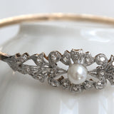 Vintage diamond and pearl bracelet