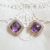 Vintage amethyst and diamond earrings