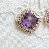 Vintage amethyst and diamond earrings