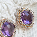 Vintage amethyst and diamond earrings