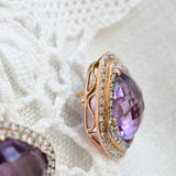 Vintage amethyst and diamond earrings