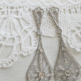 Vintage drop diamond earrings