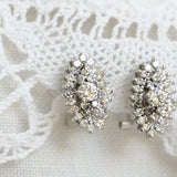 Vintage marquise shapped diamond earrings