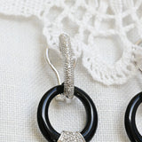 Vintage pearl earrings with diamonds