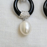 Vintage pearl earrings with diamonds