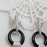 Vintage pearl earrings with diamonds