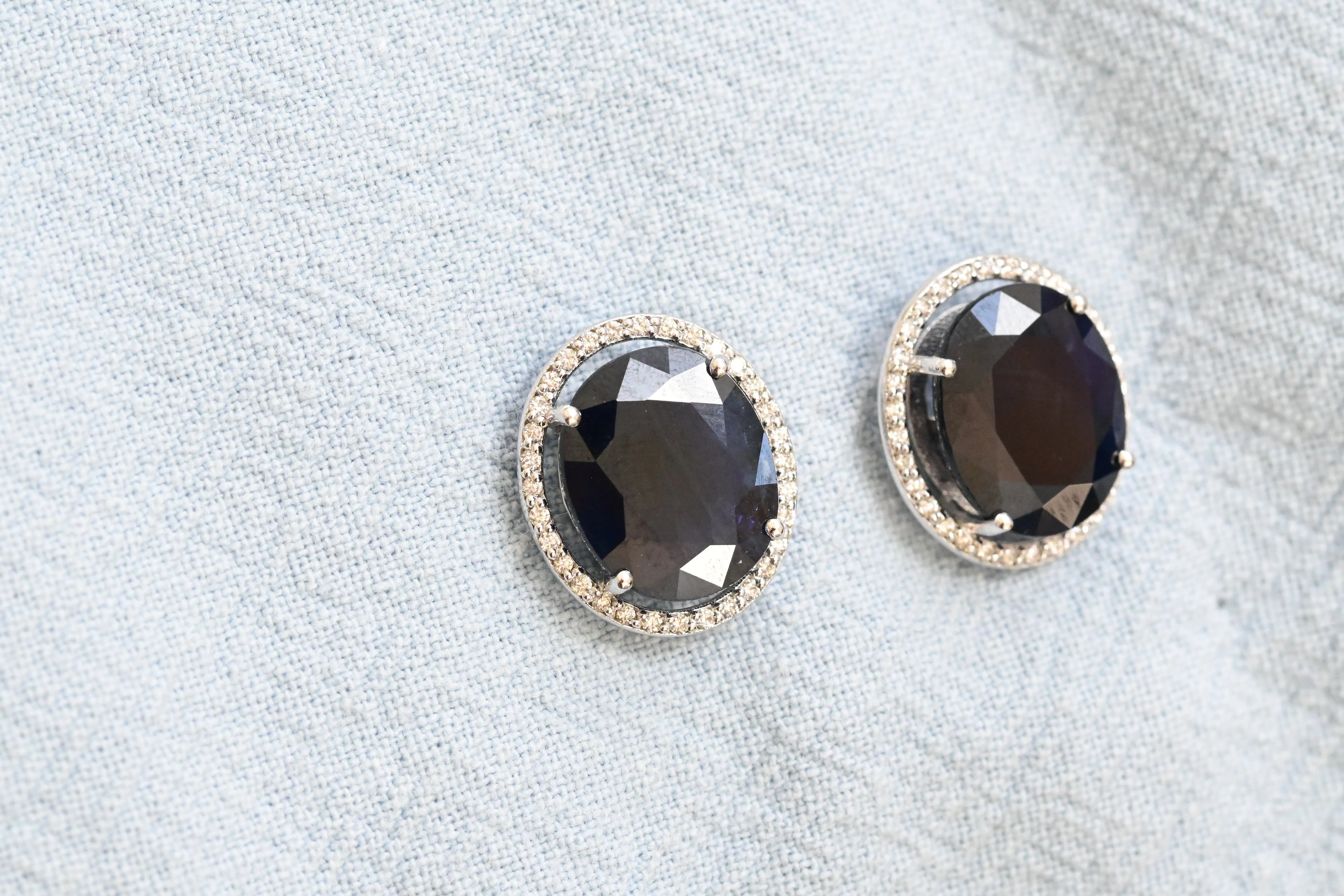Sapphire and diamond earrings