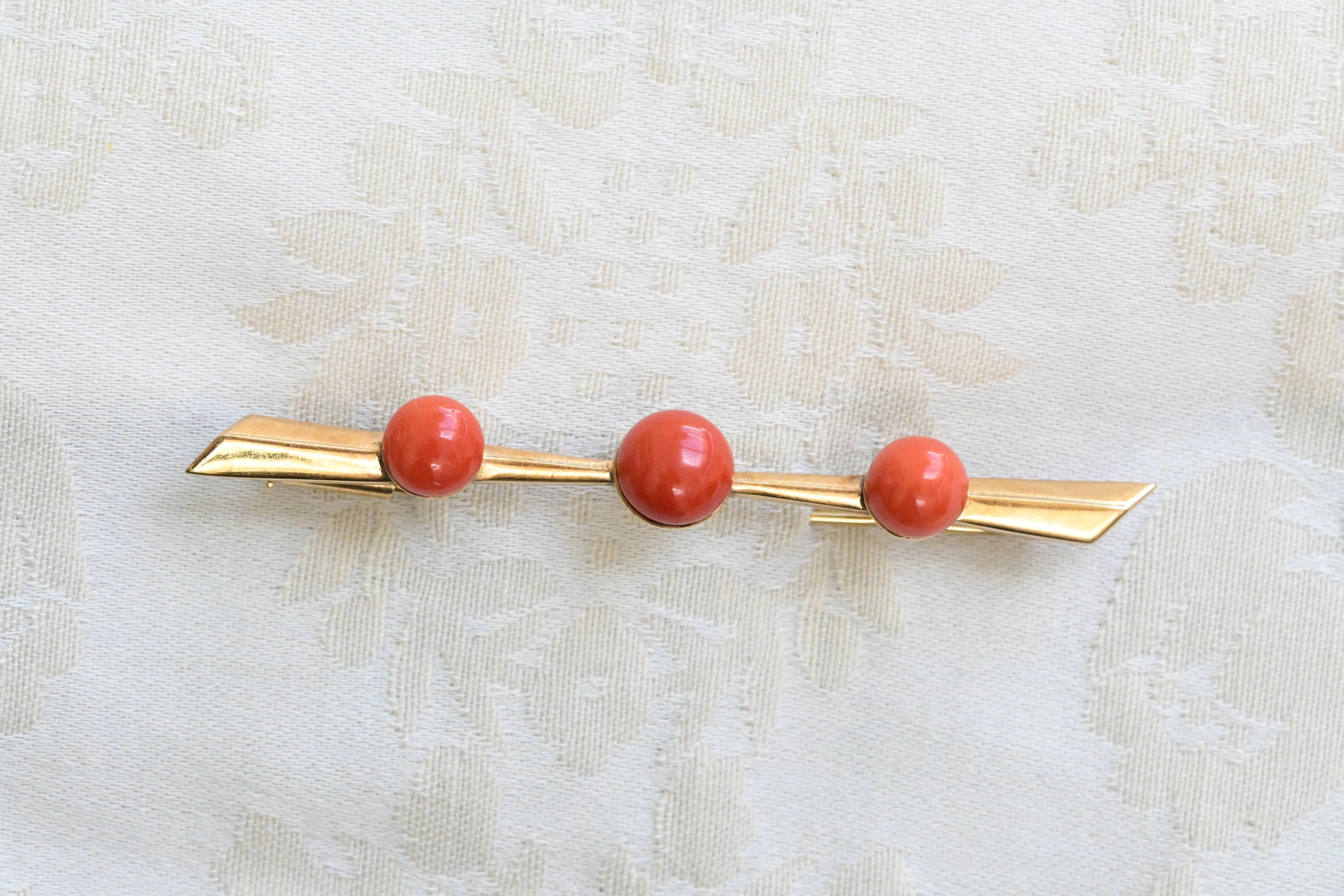 Vintage coral brooch