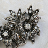 Broška z diamanti v cvetličnem dizajnu