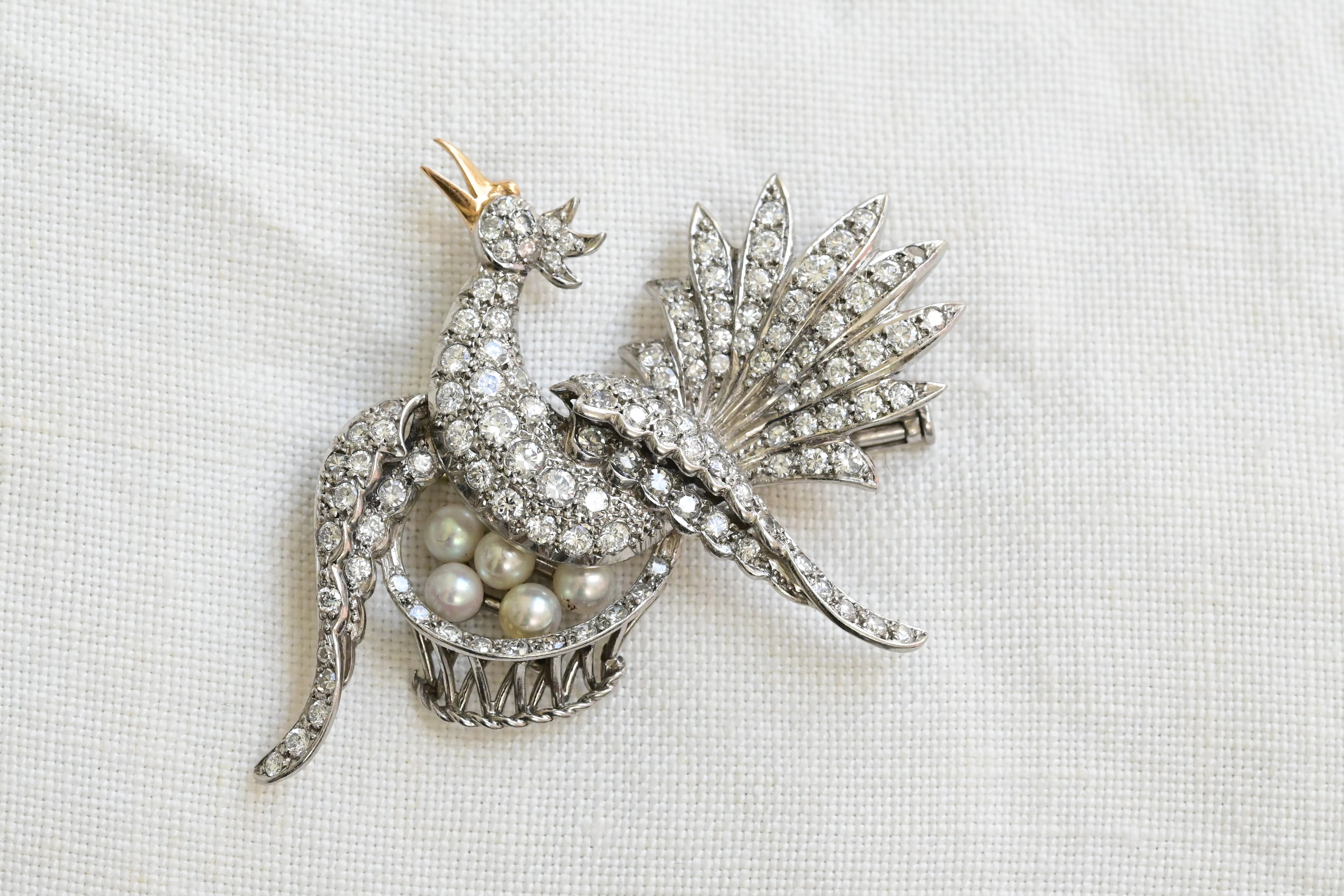 Vintage bird brooch