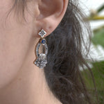 Antique Drop Earrings with Sapphires and Diamonds