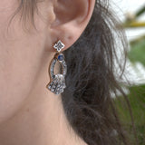 Antique Drop Earrings with Sapphires and Diamonds