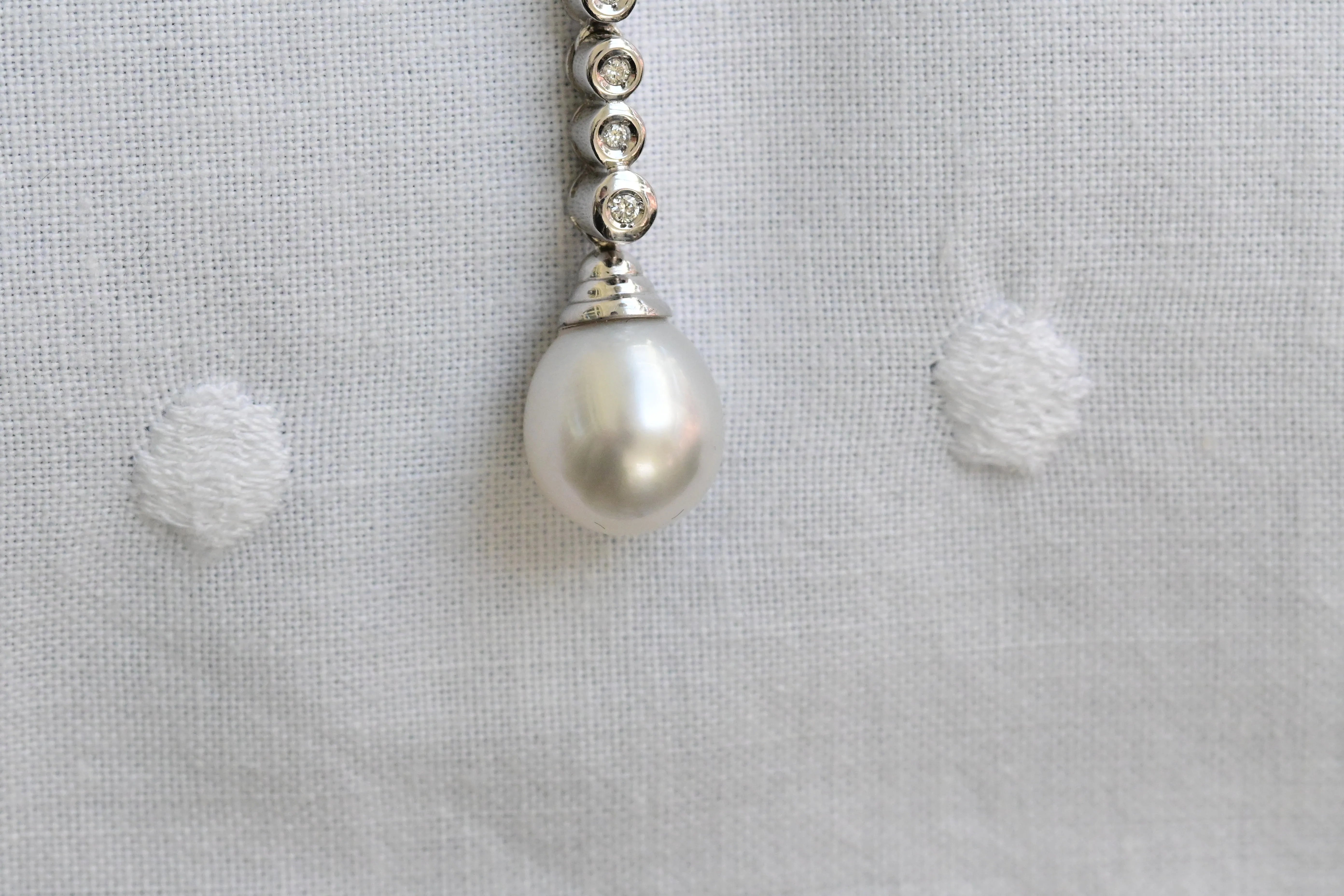 Vintage diamond and pearl drop necklace