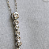 Vintage diamond and pearl drop necklace